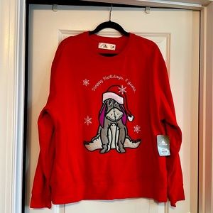 Disney, Eeyore “Happy Holidays, I guess” sweatshirt.